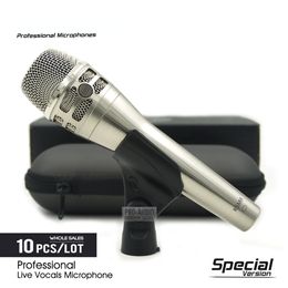 10pcs Special Edition Professional Live Vocals KSM8N Nickel Dynamic Microphone Karaoke Super-Cardioid Stage Performance Mic
