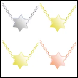 Choker Six-pointed Star Necklace For Women Men Stainless Steel Stars Pendant Rose Gold/Silver/Gold Colour Chain Around The Neck