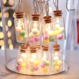 Strings 2M Christmas Ornaments Lights Tree Fairy String Light Outdoor Plush Ball Glass Wishing Bottle Pendant Home Party Decor