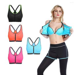 Yoga Outfit Encounter Women's Strech Removable Front Zipped Comfort Sports Bra