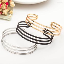 Bangle Fashion Korean Jewellery Glossy Open Wild 3 Layer Bracelet For Women Armband Accessories Friends Gifts