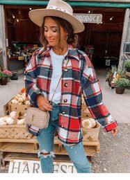 Women's Blouses 2022 Net Red Style Autumn Street Temperament European And American Long-sleeved Lapel Loose-type Women's Plaid Shirt