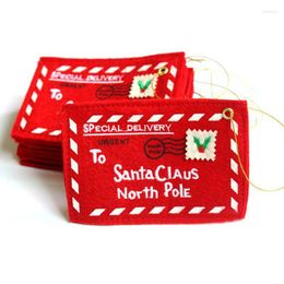 Christmas Decorations 1/3/5/10Pcs Santa Claus Envelope Hanging Ornament Tree Decoration Embroidery Card Festive Party Supplies Drop