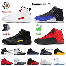 2023 With Socks Jumpman 12 Basketball Shoes Twist Hyper Royal Black Taxi Reverse Flu Game Utility Low Easter Dark Concord University Gold OG JERDON