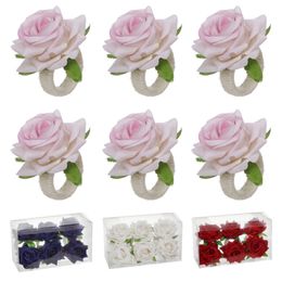 Party Decoration Napkin Rings Buck Holder Artificial Flower Style Wedding Table Decorations Home Banquet Dinner Supplies