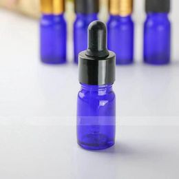 5ml 미니 빈 유리 드롭퍼 병 파란색 유리 에센셜 오일 병 유리 파이프