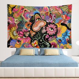 Tapestries Eyes Mushroom Tapestry Wall Hanging Hippie Dorm Decor Carpet For Room Starry Art Deco Mural Background Cloth Home