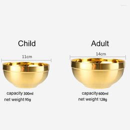 Bowls 304 Stainless Steel Gold Bowl Thickened Double Layer Heat Insulation Kitchen Cooking Tools SCIE999