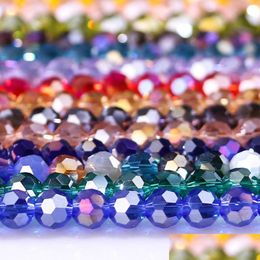 Beaded 4Mm Czech Faceted Crystal Football Beads Ab Colour Glass Round Crafts For Jewellery Making 100Pcs Lot Wholesale Drop Delivery 20 Dhpiw