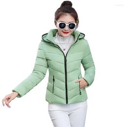 Women's Trench Coats 2022 Winter Jacket Women Korean Short Slim Down Cotton Padded Jackets Overcoat Female Parkas Hooded Casual Thick Warm