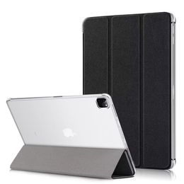 Tablet Cases For iPad Pro 12.9inch 12.9" 2022 2021 Case PU Leather Funda Slim Transparent Back Shockproof Capa Cover Auto Sleep Wake Function