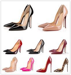 Fashion High Heels For Woman Luxury Designer Genuine Leather Pumps Women Dress Shoes Lady Wedding Party Shoes Sexy Thin heel Office Shoe 6 8 10 12CM Plus Size 35-44