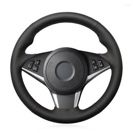 Steering Wheel Covers Hand-stitched Non-slip Durable Micro Fiber Leathe Car Cover Wrap For E60 530d 545i 550i E61 Touring 2005-2009