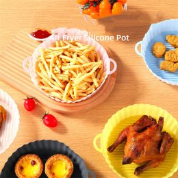 Thickened Non-stick Reusable Baking Moulds Air Fryer Silicone Pot Basket Tray Liner Replacement Pan Food Safe