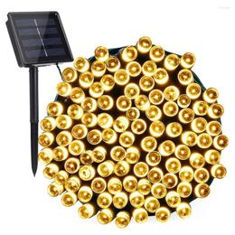 Strings 7/12/22/32/52M Solar Led String Light Christmas Garden Wedding Party Fairy Lights Holiday Outdoor Waterproof Black Wire Garland