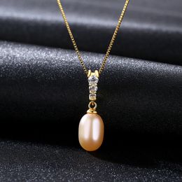 New Freshwater Pearl Shiny Zircon s925 Silver Pendant Necklace European Court Style Exquisite Collar Chain Luxury Necklace Accessories Gift