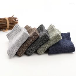 Men's Socks LKWDer 5 Pairs/lot Men Floor Towel Cotton Business Calcetines Meias Winter Plus Velvet Thick Warm Terry
