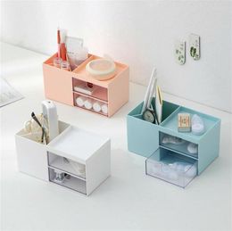 Storage Boxes Novel Large Capacity Desk Accessories Pen Holder With Drawer Pencil Box Desktop Organiser School Office Stationery