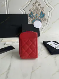 Luxury Designer Top Wallet Short Zipper Zero Wallets Fashion Rhombic Caviar Real Pickup Bag 12 Colour Key Bags AP1650