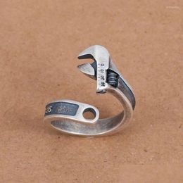 Cluster Rings Cluster Rings Punk Wrench Ring Died Vintage Opening Adjustable For Men Motorcycle Jewelrycluster Brit22 Drop Delivery Dhigk