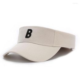 Berets Unisex Summer Sport Visors Twill Beige Plain Sun Visor Cap With Embroidery Texts B Purple White Black