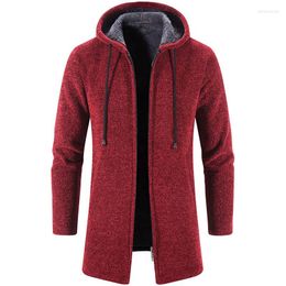 Men's Trench Coats 2022 Men Autumn And Winter Cashmere Men's Cardigan Chenille Outer Sweater Coat Windbreaker Mens Clothing