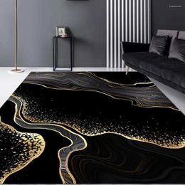 Carpets Black And Gold Carpet For Living Room Nordic Luxury Large Modern Hallway Kitchen Home Decoration Rugs Non-Slip Door Mat