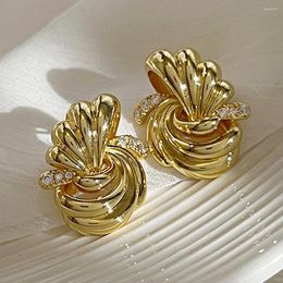 Stud Earrings Simple Metallic Gold Geometric Knotted Fashion Temperament Indifferent Recommended Products