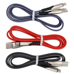 2A Zinc Alloy Braided 1m Phone Charger Cables Micro Type C USB Data Sync Charging Wire Cable for Samsung s7 s8 Xiaomi HTC Huawei