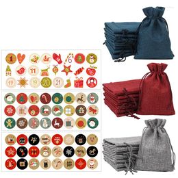 Christmas Decorations 24Pcs Wedding Gift Bags & Pouches With Linen Bag Wholesale Storage For Travel Drawstring Pouch Jewellery