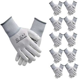 10 Pairs PU Nitrile Safety Coating Work Gloves Palm Coated Gloves Mechanic Working Gloves have CE Certificated EN388