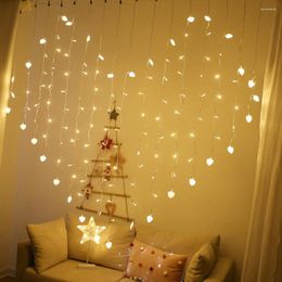 Strings LED Curtain Lights Star e Moon Shape Wedding Decorativo Fairy Heart String Iluminação de Natal D30