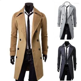 Men's Trench Coats Male Clothing Oversized Men's Waist Casual Overcoats Wool Business Long Jackets Men Outerwear Man