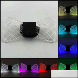 Other Event Party Supplies Colorf Led Acrylic Bow Tie Change 7 Lighting Colors Men Flashing Light Up Party Luminous 211216 Drop De Dh8Wk