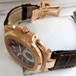 Andere Uhren 2023 Armbanduhren Gebrauchte 5980r Nautilus Datumscode-Uhrzeitmessung Roségold automatische mechanische Herrenuhr GV6A