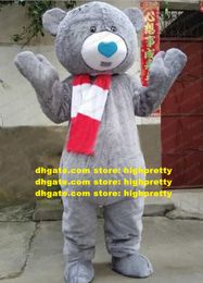 Mascot Costume Gray Wedding Teddy Bear Grizzly Bear Silvertip Grizzlies Adult Scarf Has Very Good Decorative Effect ZZ3846