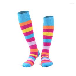 Sports Socks Striped Ski Stockings Thickened Long Skiing Winter Warm Terry-loop Hosiery For Boys Girls Teenages Outdoor