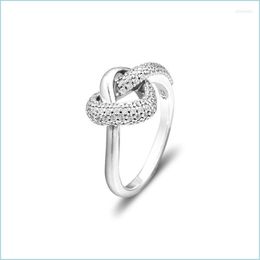 Cluster Rings Cluster Rings Ring Knotted Heart Sier For Women Men Anel Feminino 100 925 Jewelry Sterling Anillos Mujer Hombre Weddin Dhnya