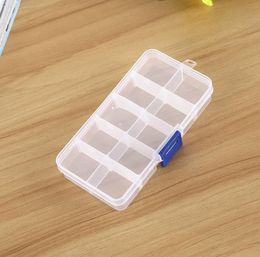 10 Grids Jewellery Storage Box Plastic Transparent Display Case Organiser Holder for Beads Ring Earrings Jewellery SN58