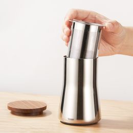 Manual Coffee Grinders Dosing Cup Barista Assistant Fine Particle Sifter Philtre Powder Sieve Smell Stainless Steel Grinder Feeder 350ml