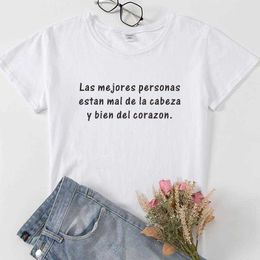 Spanish Camiseta Mujer Womens T Shirt Letter Phrase Print Women T-shirts Tops