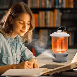 Lights Night LED Retro Keros￨ne Lampe Humidificateur USB Charge de charge Home Bureau Small Air Purificateur Porable Camping ext￩rieur