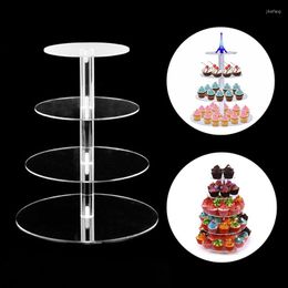 Bakeware Tools Clear 3/4/5 Tier Acrylic Wedding Cake Stand Crystal Cup Display Shelf Cupcake Holder Plate Birthday Party Decoration Stands