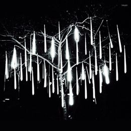 Strings 4 Set Outdoor Meteor Shower Rain Light Christmas Lights Waterproof Fairy For Xmas Halloween Wedding Party Tree Decoration