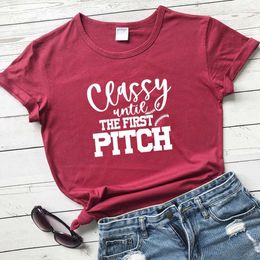 Baseball T-shirt Softball Mom Tee Classy Until The First Pitch My Graphic Vintage