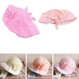 Hats Sun Hat Lace Basin Cap Flower Hollow Baby With Bow Summer Net Cute Princess Girl