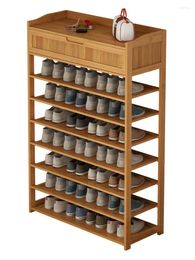 Clothing Storage Natural Phyllostachys Pubescens Material Modern Shoes Cabinet Simple Multi-layer Household Furniture Shoe Rack With Drawer