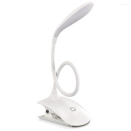 Table Lamps LED Reading Light Book Eye Protection USB Rechargeable Flexible Lamp With Clip Touch Control