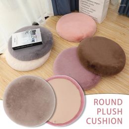 Pillow Round Soft Faux Fur Seat Dressing Stool Bay Window Tatami Mat Home Decor Futon Mats Furry Plush Chair