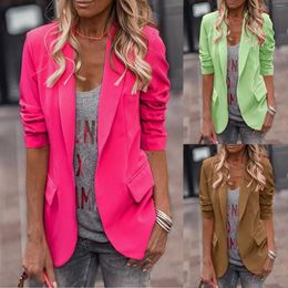 Women's Suits Womens Long Sleeve Casual Blazer Work Office Lapel Slim Fit Jacket Korean Style Aesthetic Running Chic